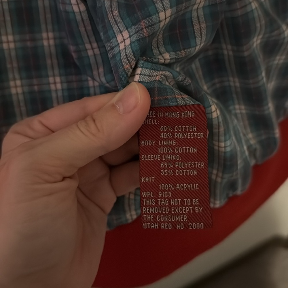 Vintage 80s American Eagle Barn Jacket Red Plaid Linging Pockets Zip FUC Flaw - Picture 7 of 16